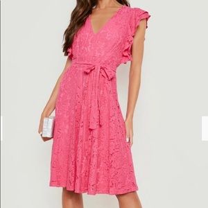 BooHoo Lace Pink Dress